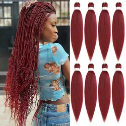 26 inch 1 piece per package synthetic easy braids yaky pre-stretched hair hot water setting available synthetic crocheting hair