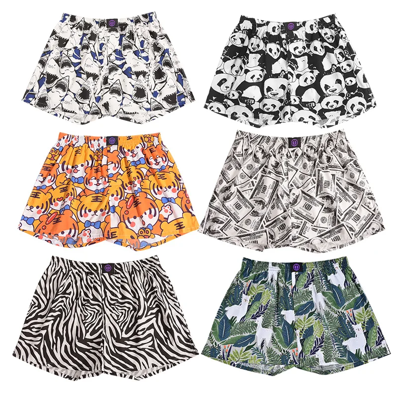 80 kinds Patterns Pure Cotton Shorts Underwear Pattern For Men Women Comfortable Breathable Shorts For Home Leis Panties