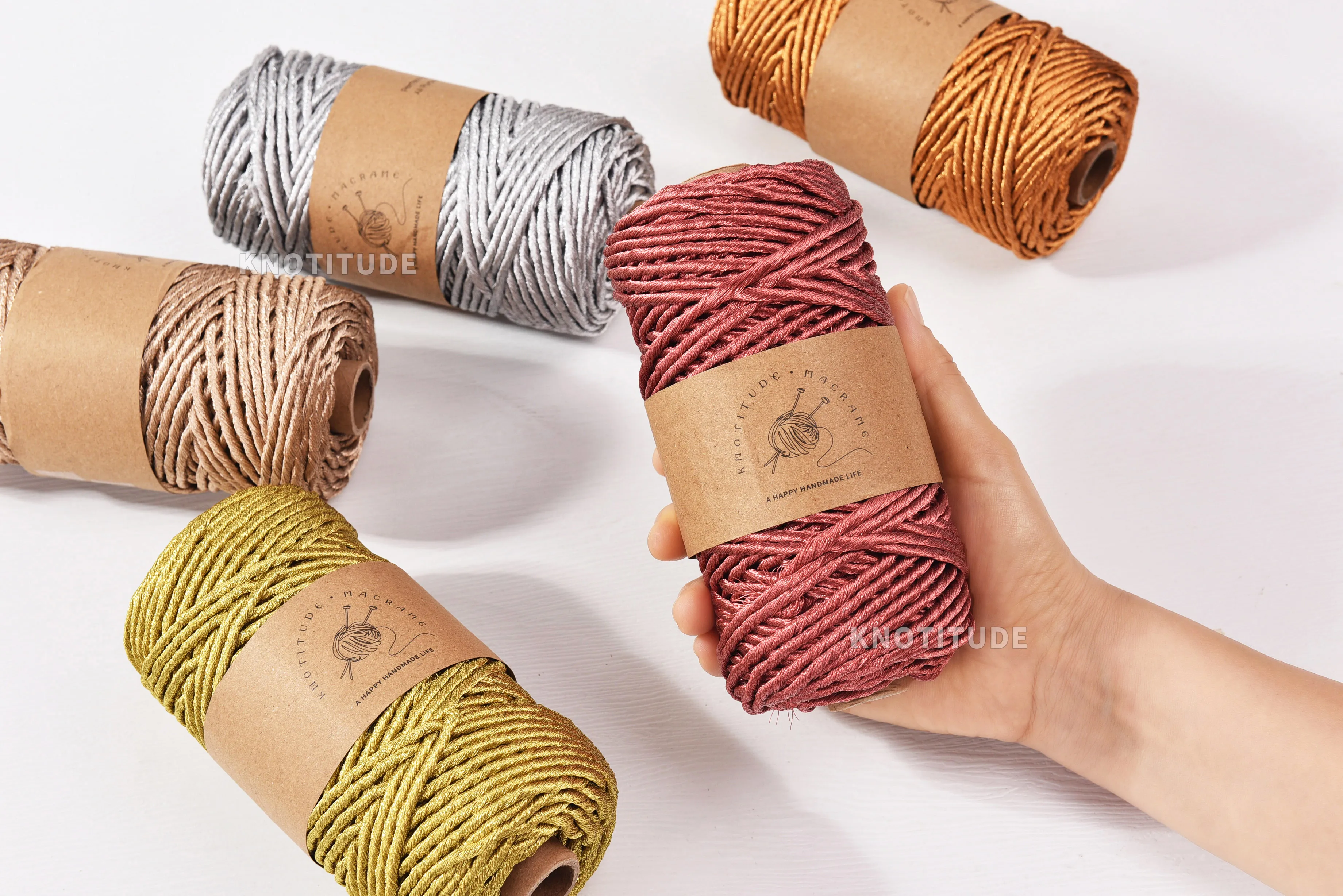 

Lurex Single Twisted 3.5mm Metallic Cord Silver Macrame Cord 90yards lurex Christmas deco rope Wall hanging Decoration