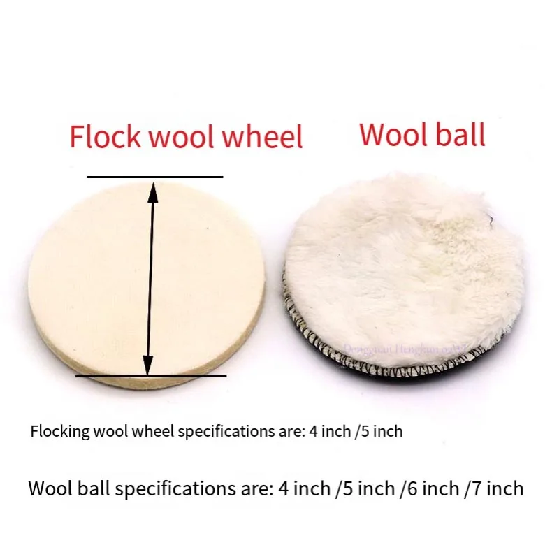 Roda de polimento de lã flocada, disco de moagem de feltro, almofada abrasiva de alta qualidade, 1 peça, 4 polegadas/5 polegadas, 100mm/125mm
