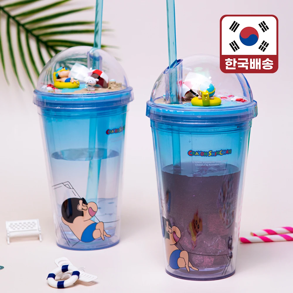 (LETO) crayon shin chan Crayon Shu Tumbler Character Pretty straw ice tumbler water bottle bottle water bottle user Cup (duck tube) CST-D03