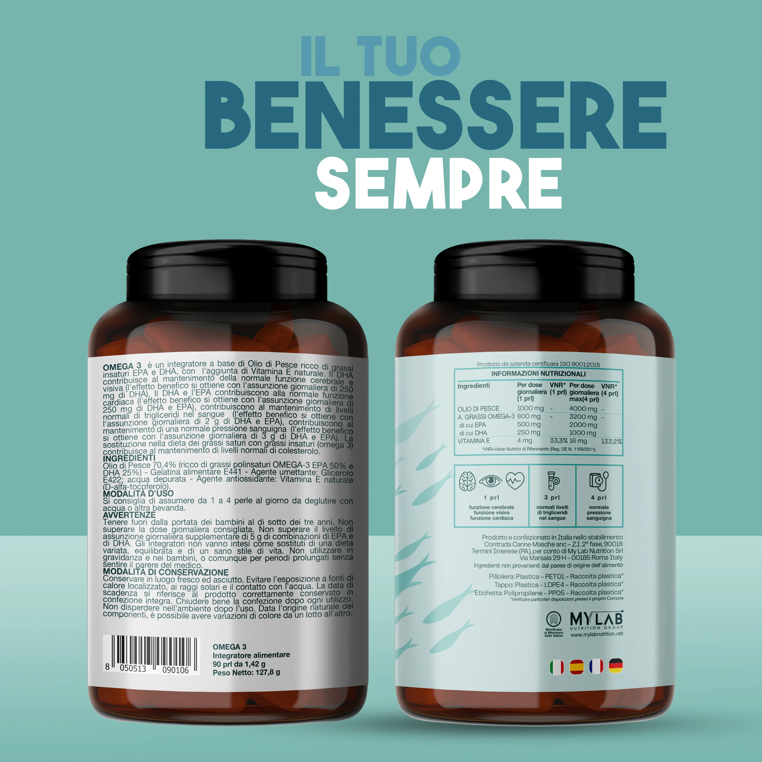 زيت السمك أوميغا 3 FOS 1000 مجم - 90 كبسولة جرعة عالية سوفتجل EPA 500 مجم DHA 250 مجم - مكمل كوليسترول، ضغط عالي، خوخ مستدام معتمد من القلب FOS #2