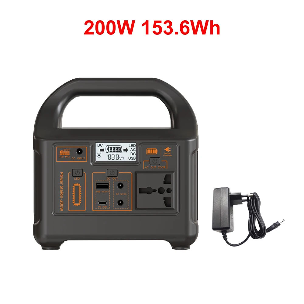 Gaiaray Tragbares Kraftwerk, 200 W, 153,6 Wh, LiFePO4-Batterie-Ladestation, Solargenerator, Notstrombank für Camping, Wohnmobil