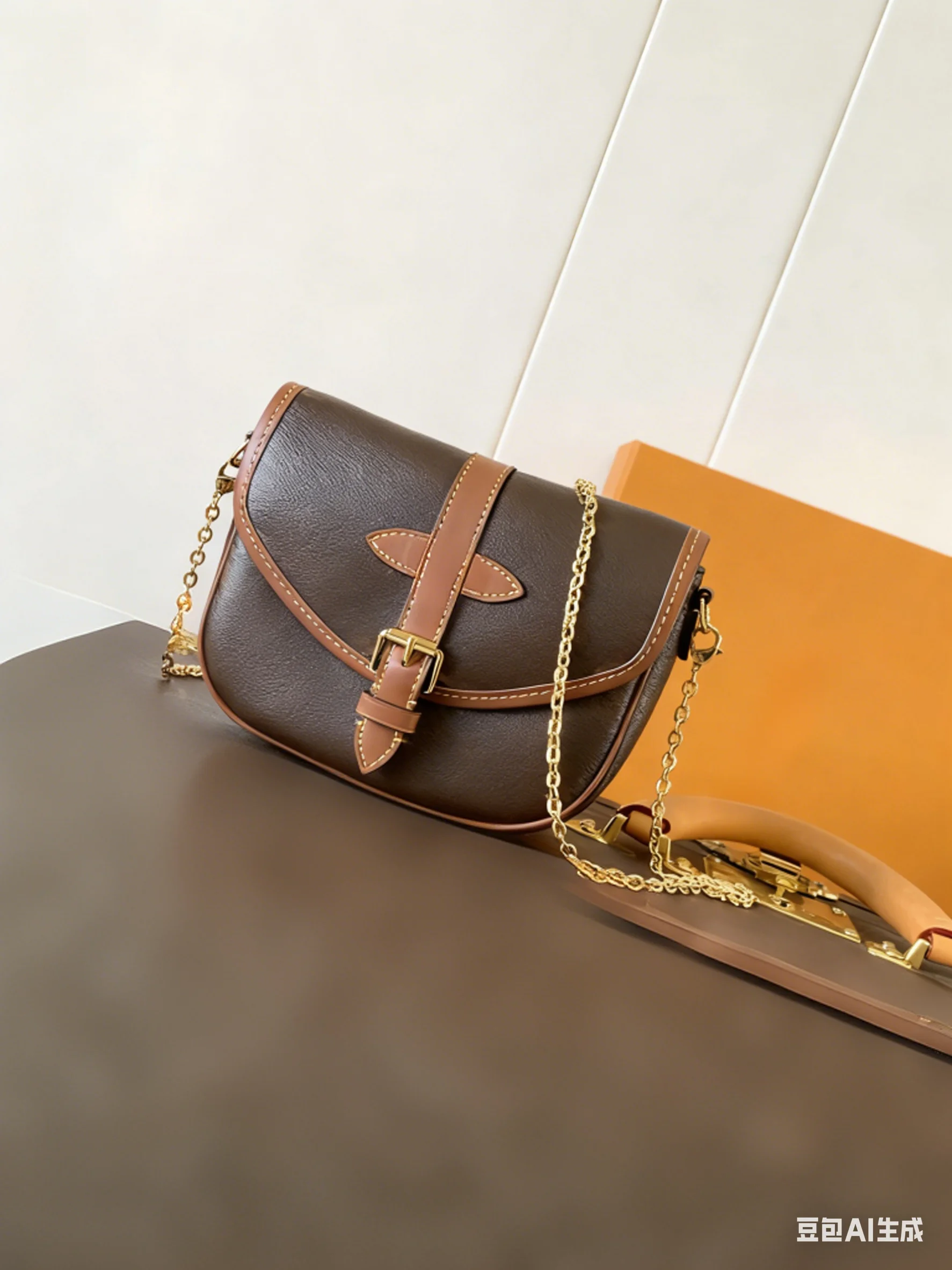 

2025 New and Fashionable Canvas Chain Flip-top Single-shoulder Crossbody Men's Bag