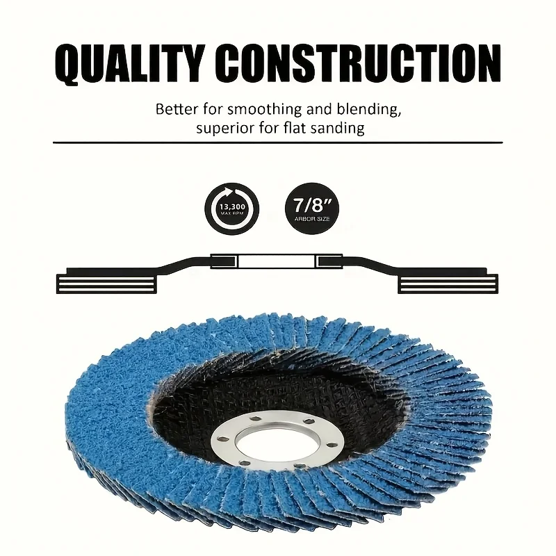 Disque de meule avec support en Fiber de carbure de silicium, 5 pièces, grain 40/60/80/120 "(145mm), dérouillage des métaux à haute efficacité