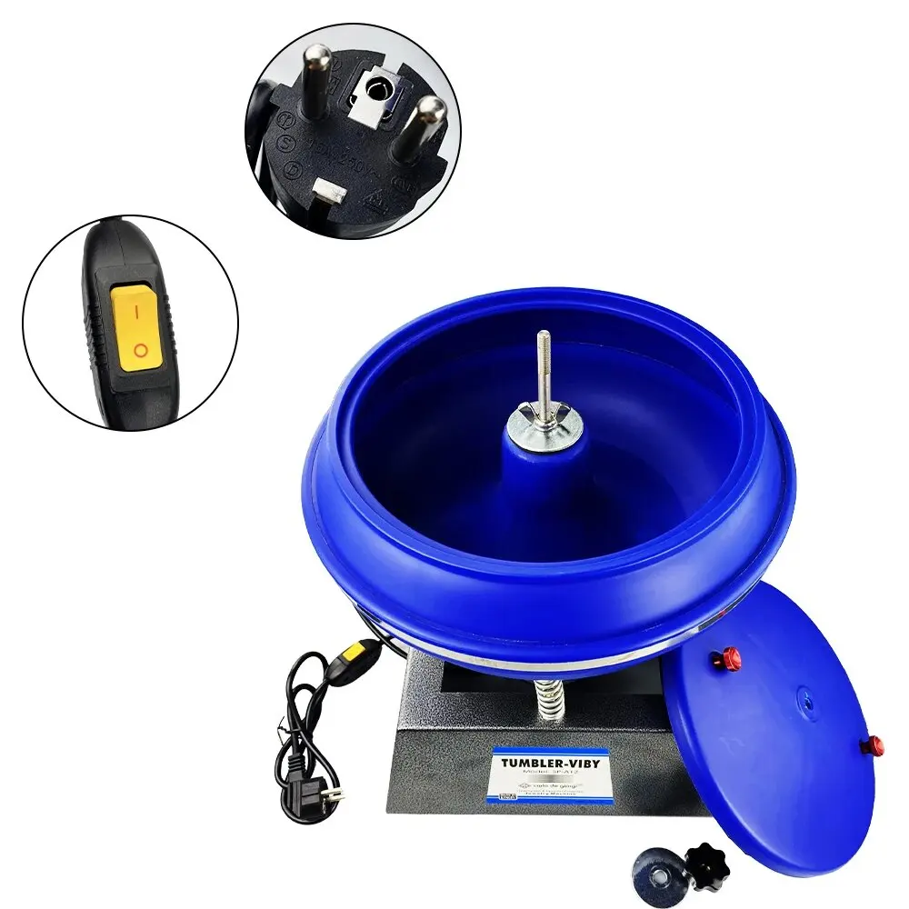 12 Inch Vibratory Tumbler Polisher Parts Tumbler Machine Bowl Tumbling Polishing Machine for Polishing Small Metal Parts Jewelry