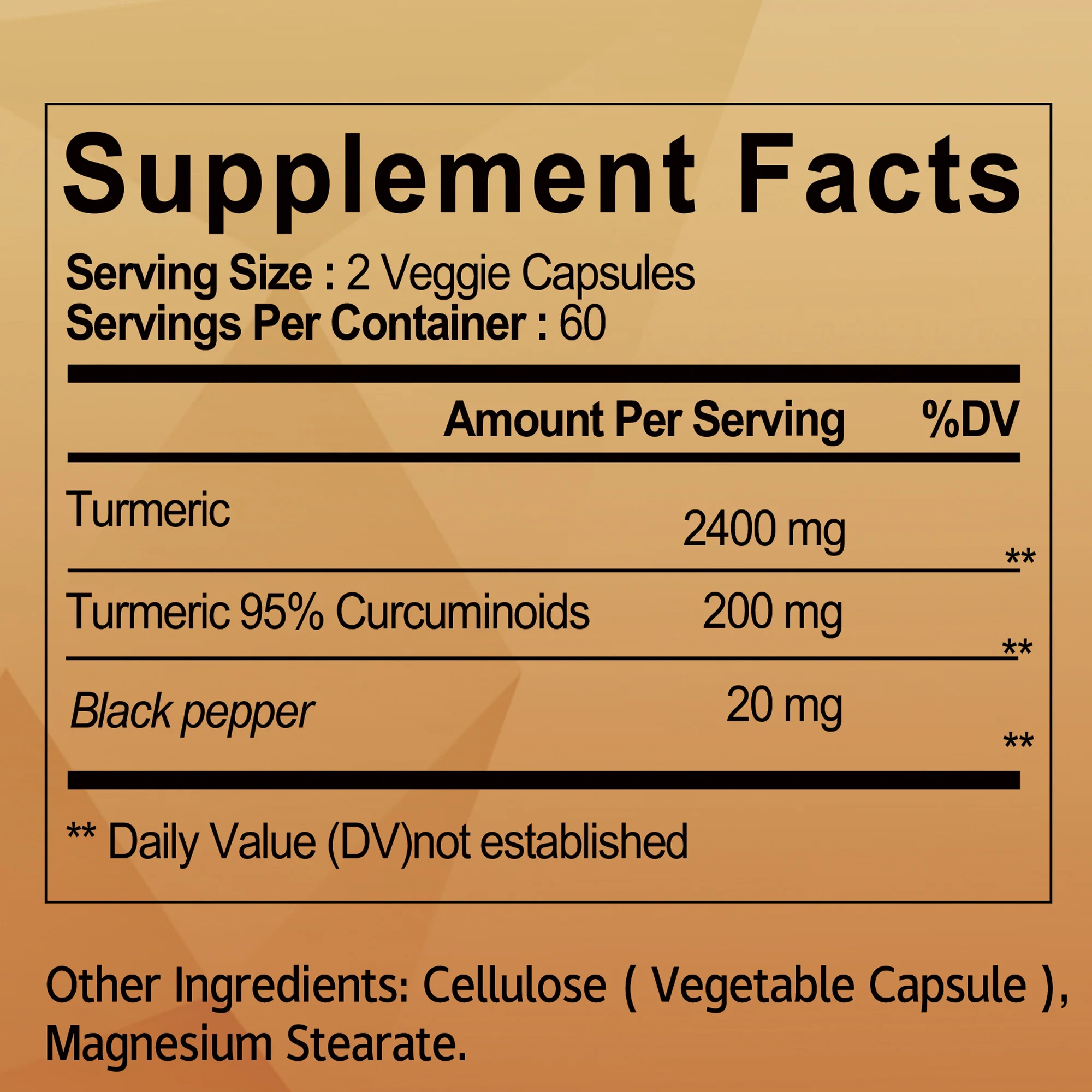 Turmeric Curcumin Capsules - with 95% Curcuminoids - Joint & Healthy Inflammation Support - 120 Capsules