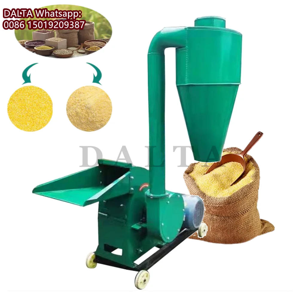 300-600 كجم/ساعة الذرة الكهربائية الذرة القمح فول الصويا كسارة ماكينة الطحن تغذية الحيوان المطرقة مطحنة