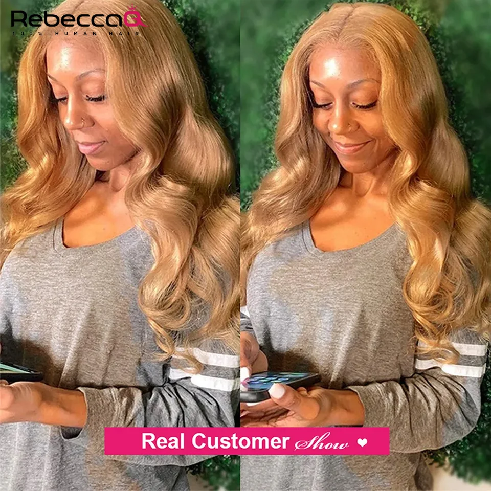 Honey Blonde 27 Colored Hair Brazilian Body Wave Natural Remy Hair Bundles 8 To 26 Inches Sold By 1/3/4 Hair Extension