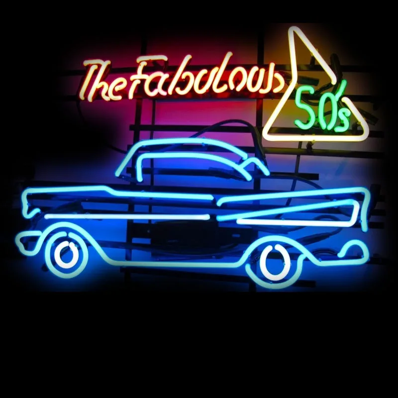 Neon Sign for Fabulous 50's Neon Bulb Sign Commercial Light handcraft Publicidad Lamp Garage neon light sign Window Room Decor