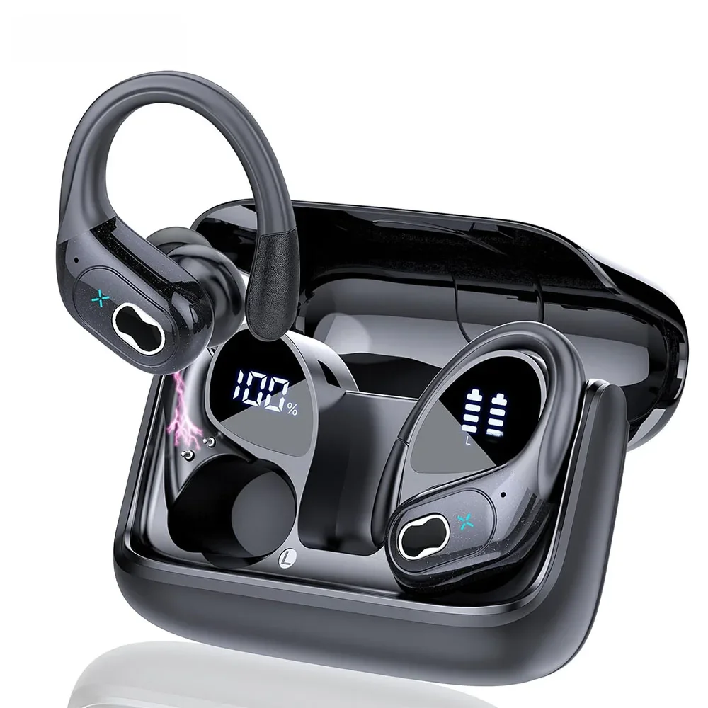 Bluetooth 5.3-hoofdtelefoon 2024 Draadloze oordopjes 75 uur Sport Bluetooth-oortelefoon met ruisonderdrukkende microfoon IPX7 Waterdichte headsets - afbeelding 2