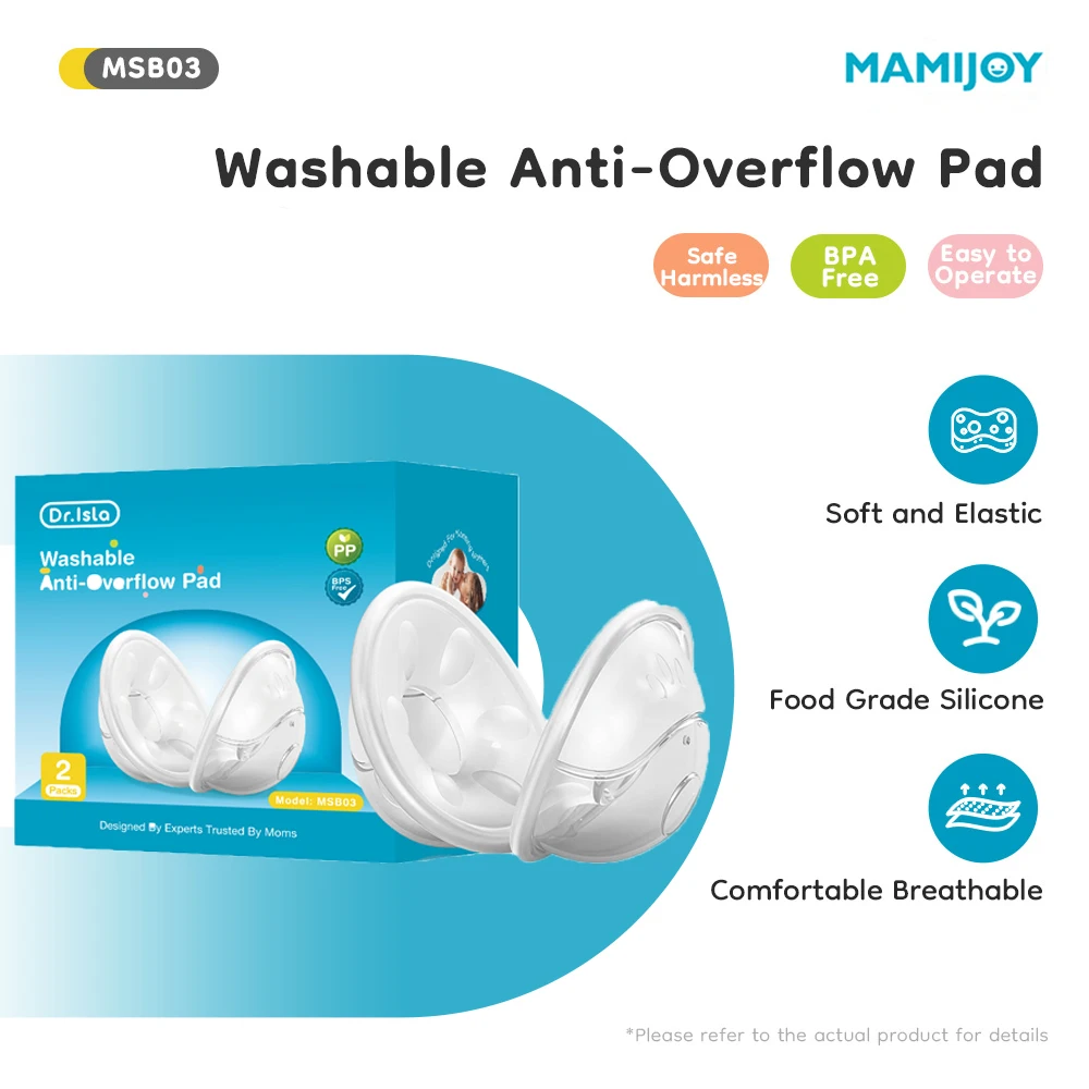 

MAMIJOY, 2 шт., носимые подушечки с защитой от перелива для грудного вскармливания, коллектор грудного молока, силиконовый корпус для груди, чашка для сбора молока MSB03