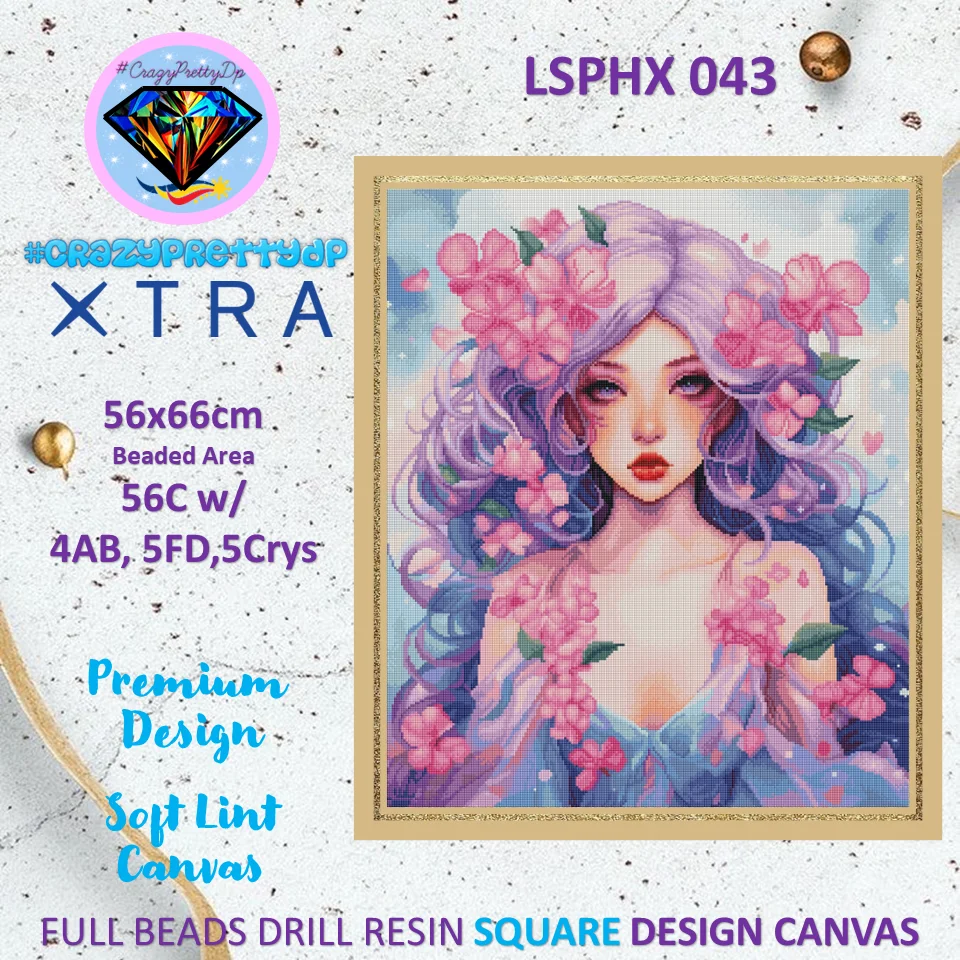 

Сумасшедшая площадь Rakdup алмазная живопись prime LSPHX 043 Bloom Flower Fairy Rhinestone Crystal Decor Diy ручная работа сумасшедшая красивая