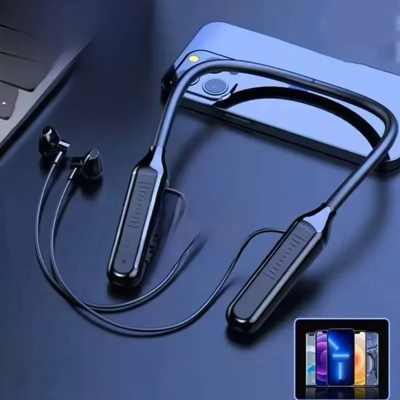 VIKEFON écouteurs sans fil 5.3 tour de cou casque de jeu affichage LED stéréo sport casque licou étanche écouteurs magnétiques