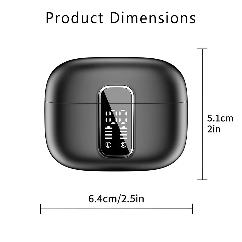 Wireless Bluetooth Earphones, TWS Stereo Sports Earphones, Bluetooth 5.4 Earphones with LED Digital Charging Case, Suitable for Cycling, Exercise, Office, and Ideal Holiday Gifts