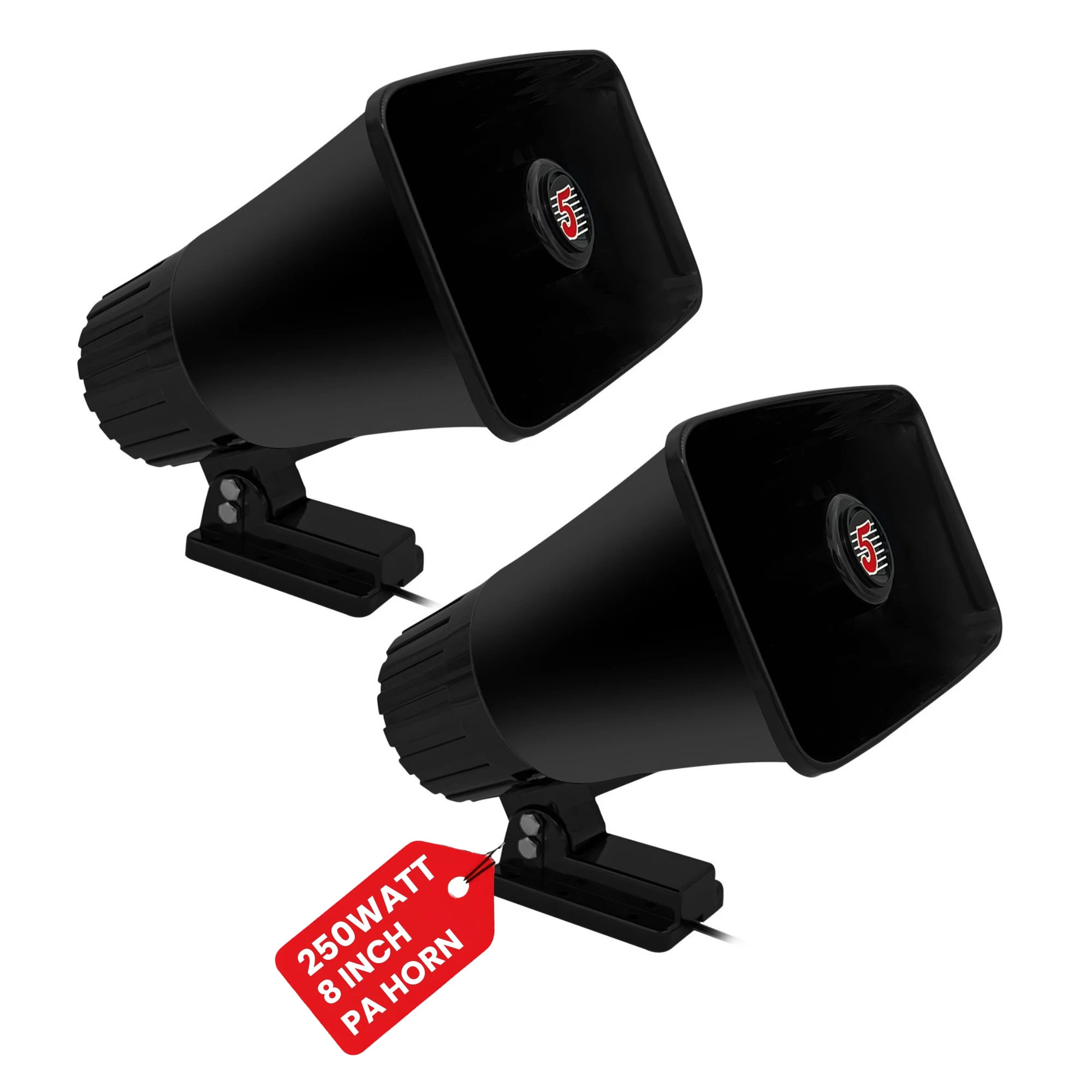 5 Core 8 Inch PA Horn 250W Loud Speaker Bull Horn Loud Audio 8Ohm All Weather Indoor Outdoor Use