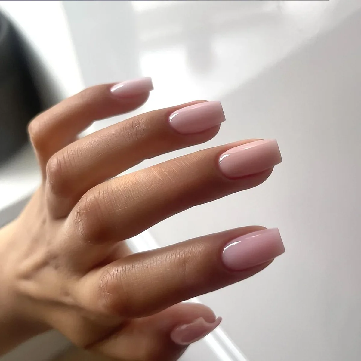Faux Ongles à Pression, Couverture Complète, Simple, Solide, N64.Poignées Amovibles, Tête Carrée Française Courte, 24 Pièces