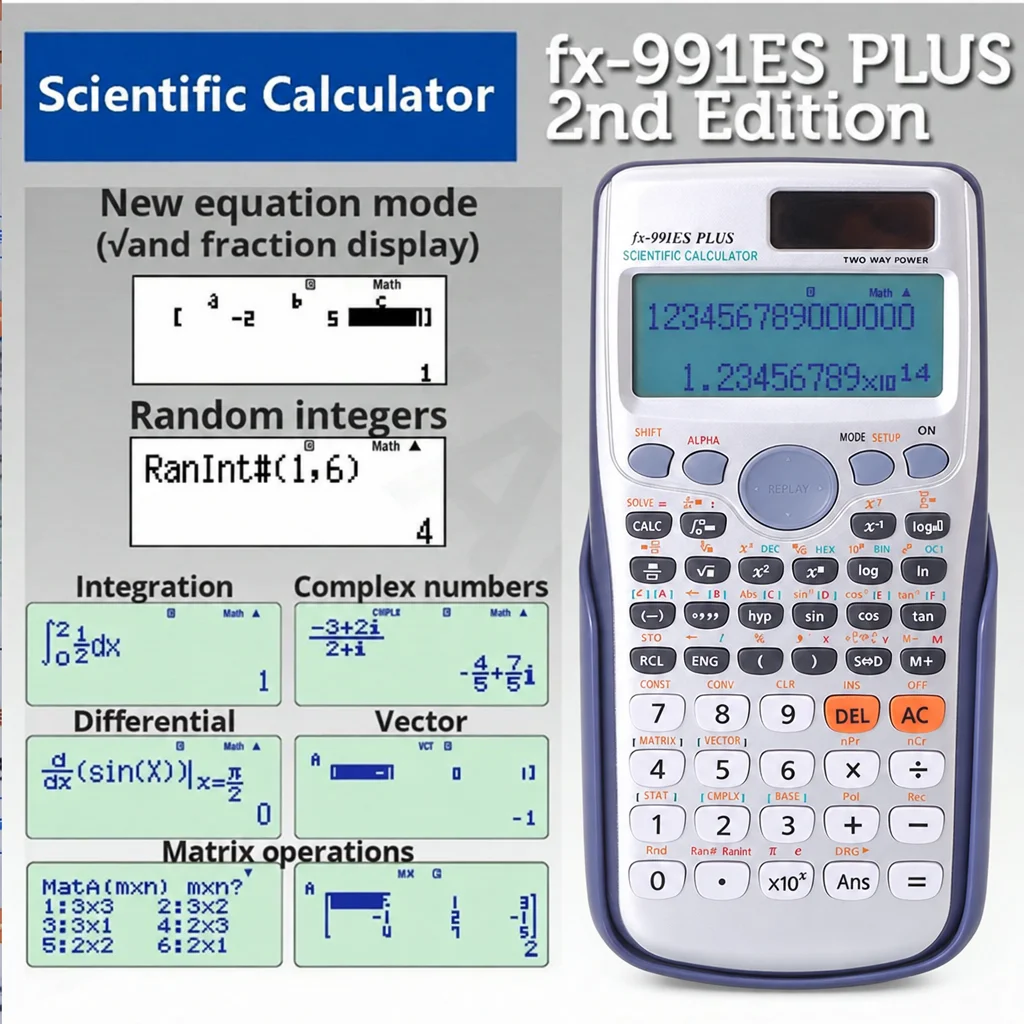 417 Functional Student Math Calculator, Suitable for Secondary School Algebra and Geometry Professional Calculation Tools
