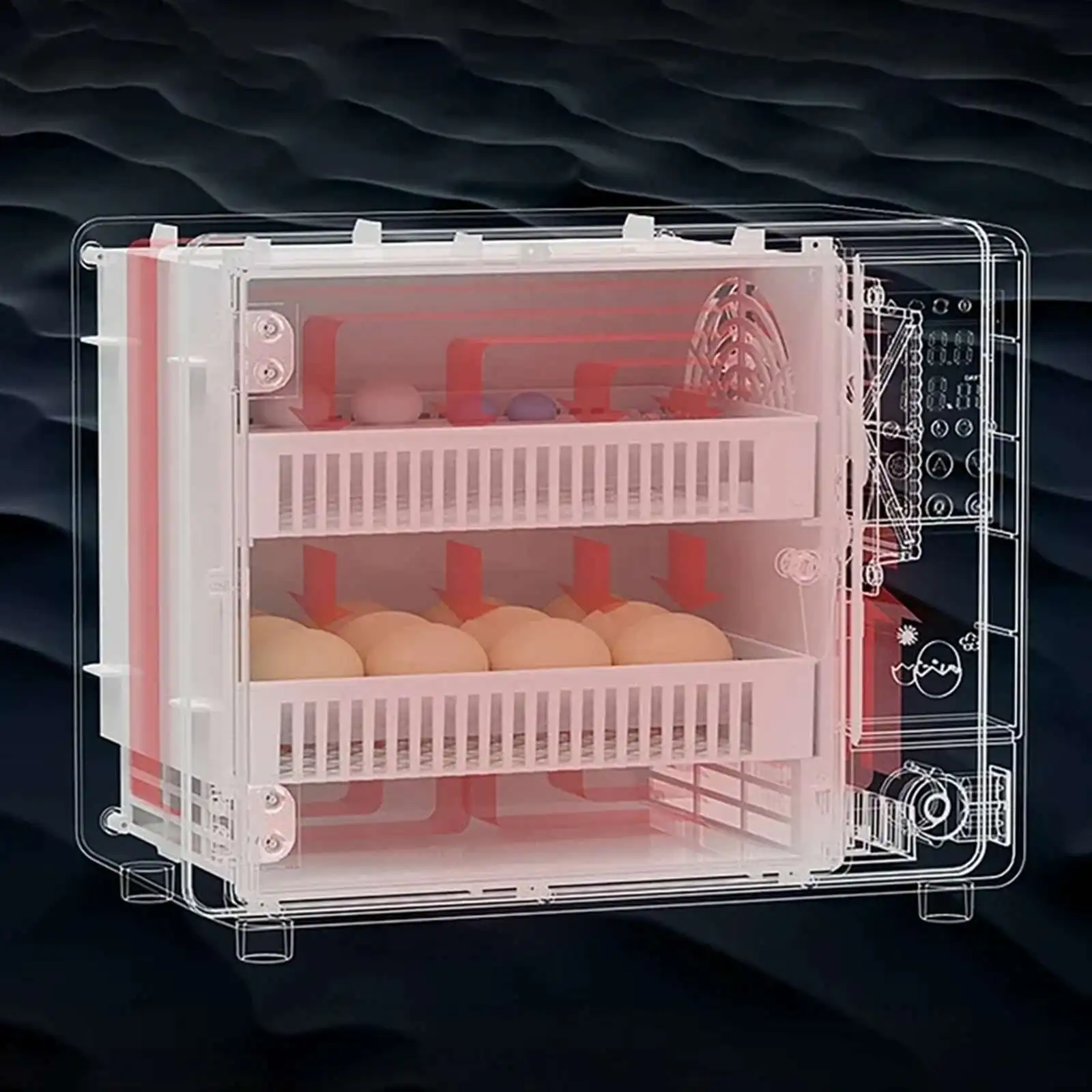 ماكينة تفريخ 24 بيضة حاضنة أوتوماتيكية منزلية صغيرة لتفريخ البيض حاضنة دجاج روتين قابلة للتفريخ 24 بيضة
