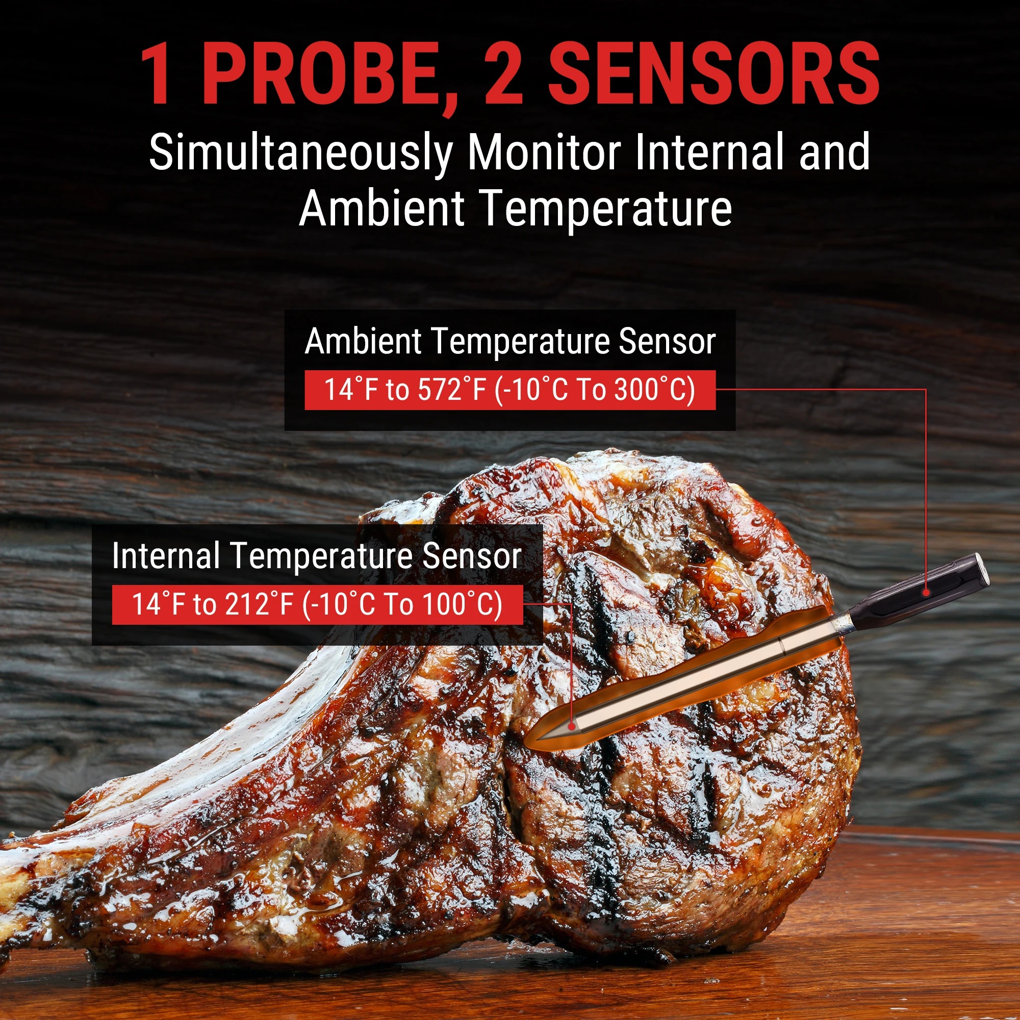 Imagem -03 - Thermopro-forno Digital sem Fio para Churrasco e Termômetro de Carne Bluetooth-conectado Phone App Impermeável Cozinha Cozinhar 150m Tp960