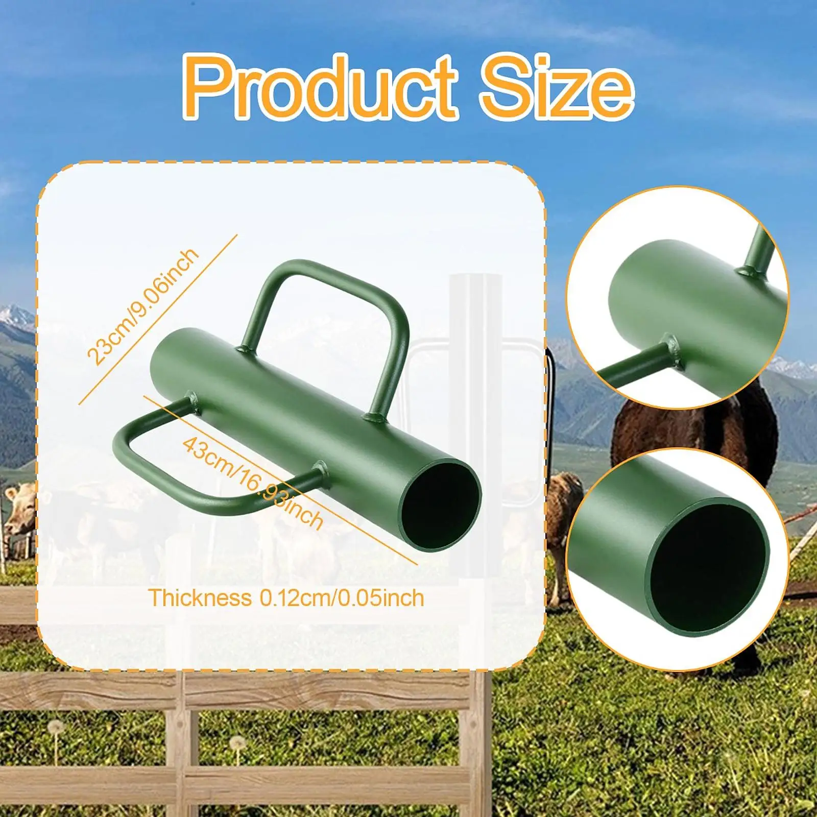 

Metal U Fence Post Driver Sturdy T Post Pole Pounder for Ranches Channel Landscaping Farm Residential Area U Fence Heavy Duty