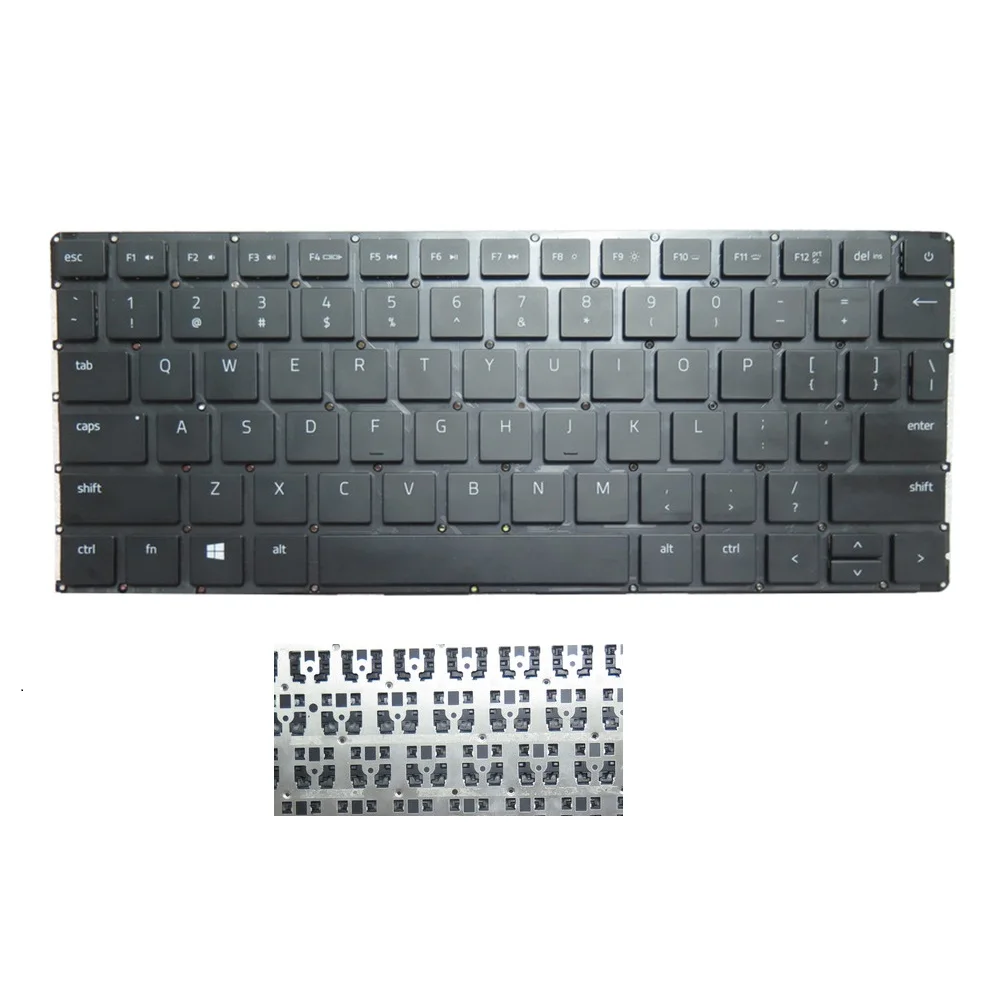 95% New Laptop English US Keyboard For RAZER For Blade 14 13171300-00 2H-BDDUSR50111 911100190340 With Backlit Black