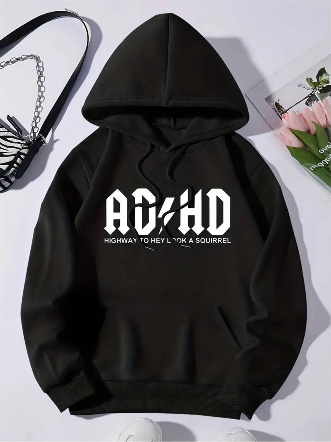 AD-DH Printed High Quality Men's Hoodie Loose Fit Comfortable Fashion Long Sleeve Sweatshirt with Pockets - Autumn