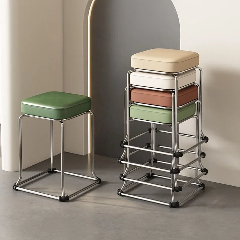 

Комплект из 2-х простых квадратных складных обеденных скамеек для дома, гостиной, квартиры, ресторана. Компактный дизайн.