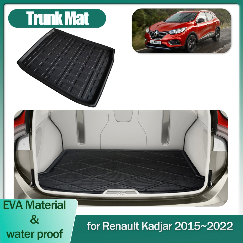 Car Trunk Mat for Renault Kadjar 2015~2022 2016 2017 Luggage Boot Liner Cargo Floor Carpet Waterproof Cover Tray Pad Accessories