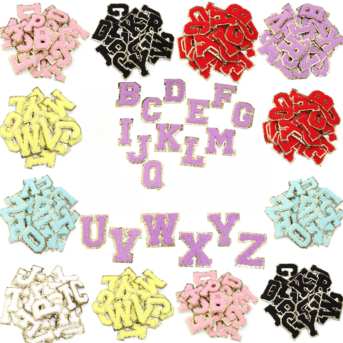 26 Stks/partij Kleur Letter Patches Borduurwerk Alfabet Strijk Patch Stof Voor Tassen Handwerk Kleding Diy Naaien Appliques Benodigdheden - afbeelding 2