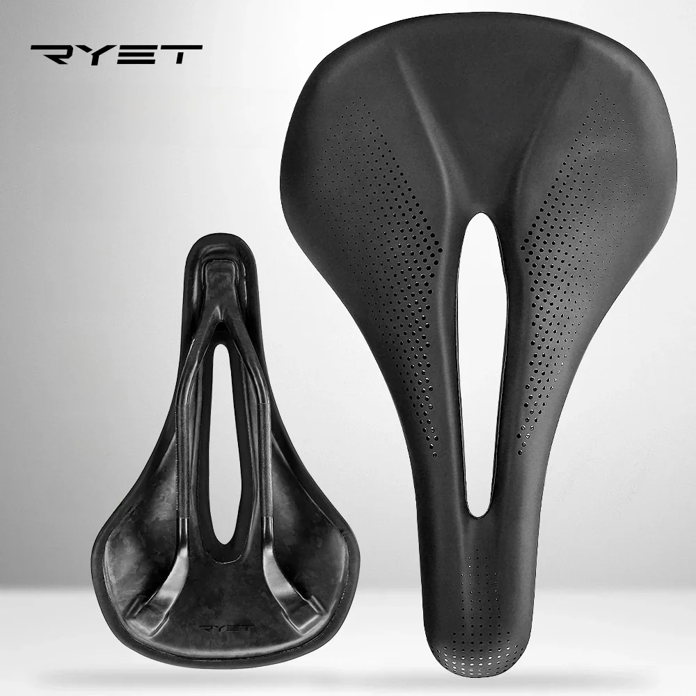 AliExpress Lexon RYET Carbon Fiber Bike Saddle 142mm Super Light 125g Leather Road MTB Racing Pu Soft Seat Cushion Bicycle Saddles Cycling Parts