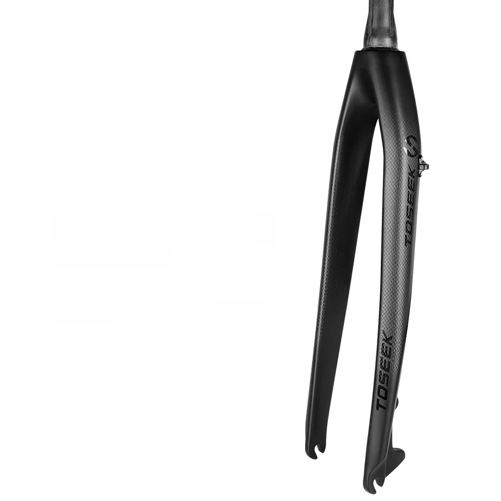 AliExpress TOSEEK Travel Bicycle Hard Fork Disc Brake Fork 26 /27.5/29 Inch Suspension Tapered Tube Carbon Fiber MTB Bike Fork Matt Black