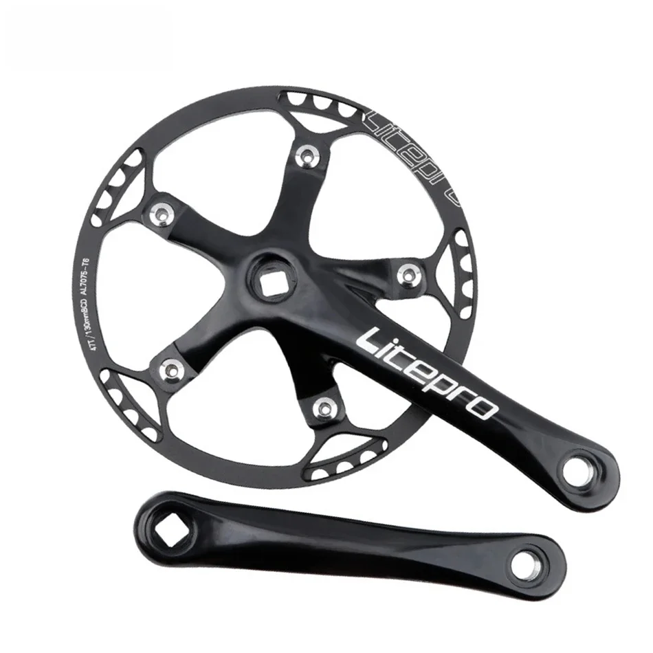 AliExpress NONE Litepro 130BCD Bicycle Crankset 5-Bolt 170mm MTB Crank 48T/50T/52T/54T/56T/58T Chainring for Folding Bike BMX