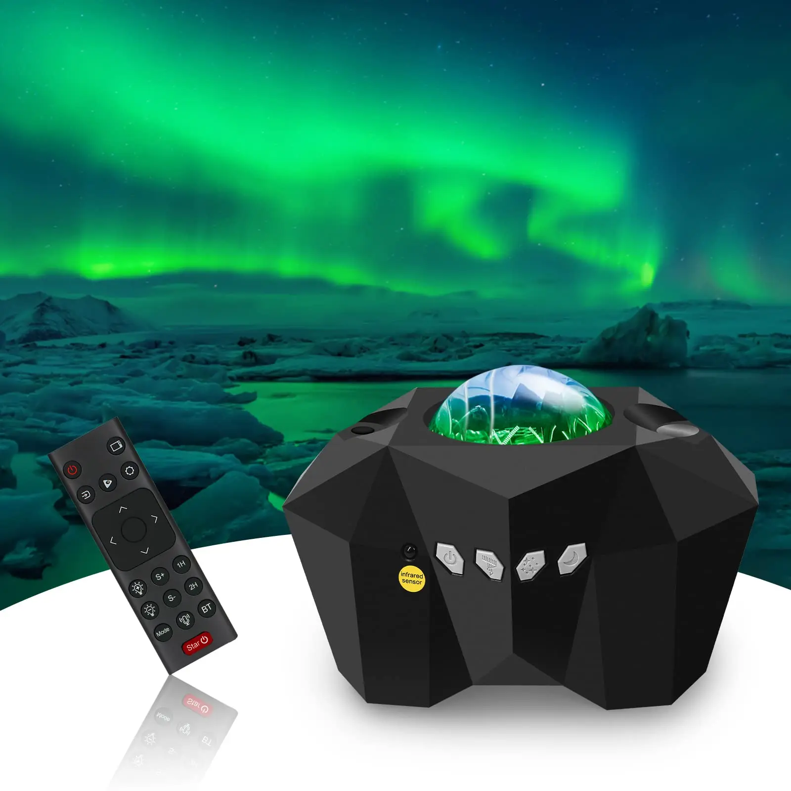 Aurora Galaxy Star Night Light with Music Speaker remote control Northern Lights for Bedroom Gaming Room Home Theater Ceiling