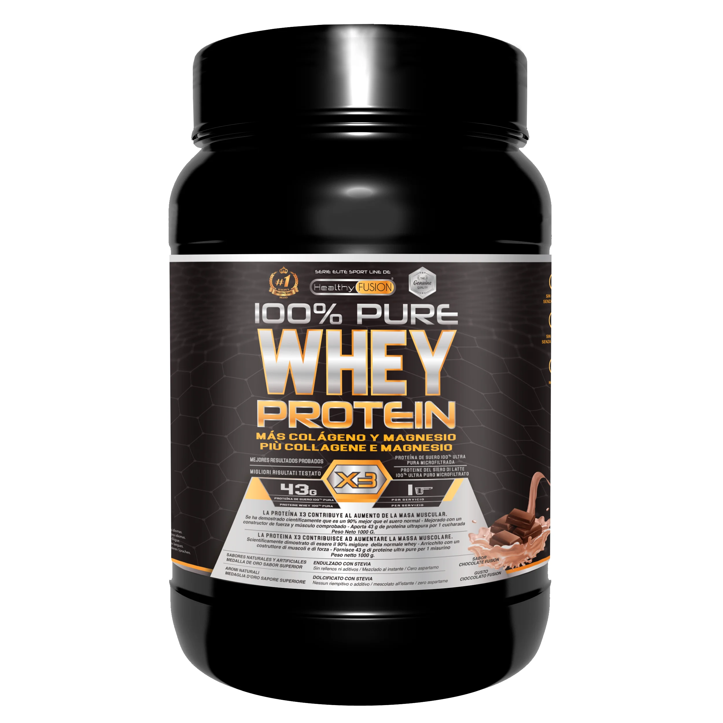 Healthy Fusion | Pure protein whey with collagen + magnesium | Tones, protects and helps muscle recovery. | 1000gr. Health | Health care | Health care | Sports Nutrition