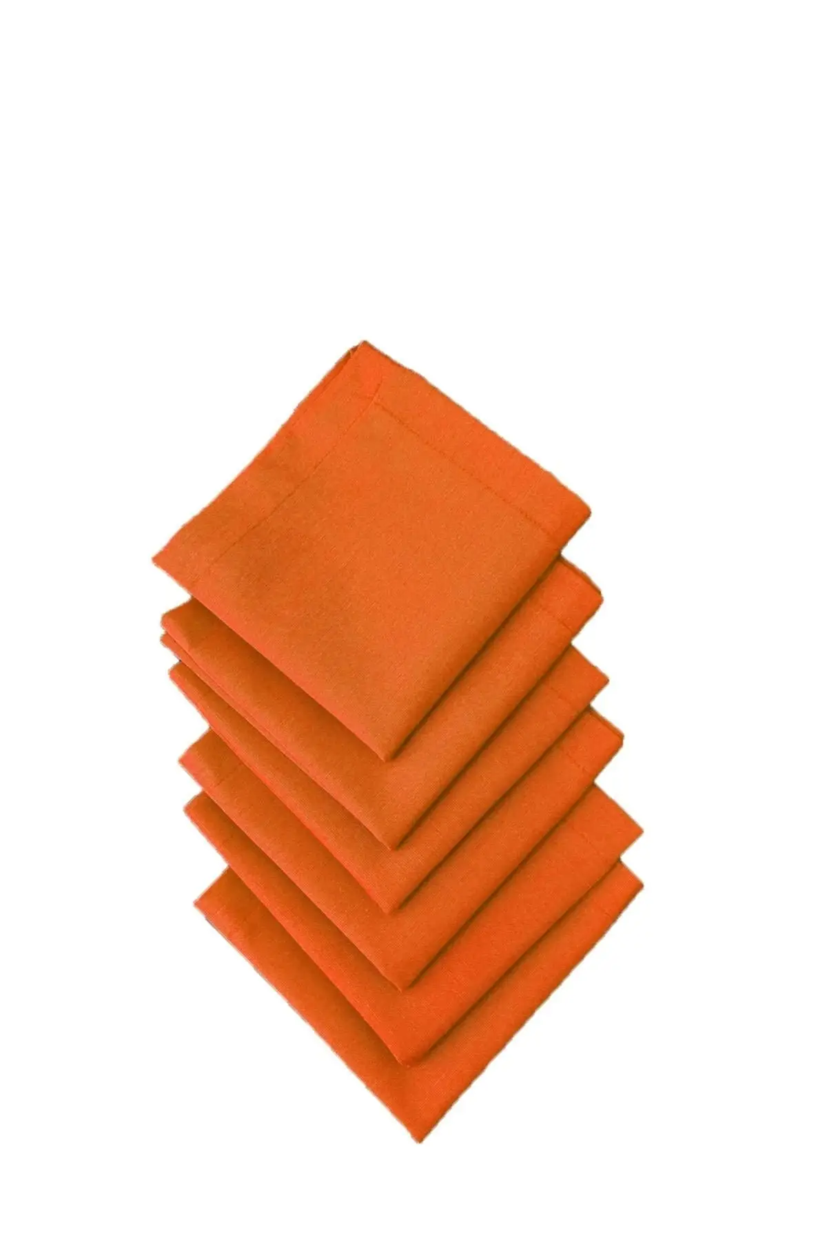 Deco Orange Color Fabric Service Napkin Set of 12 100% Nano Linen Fabric