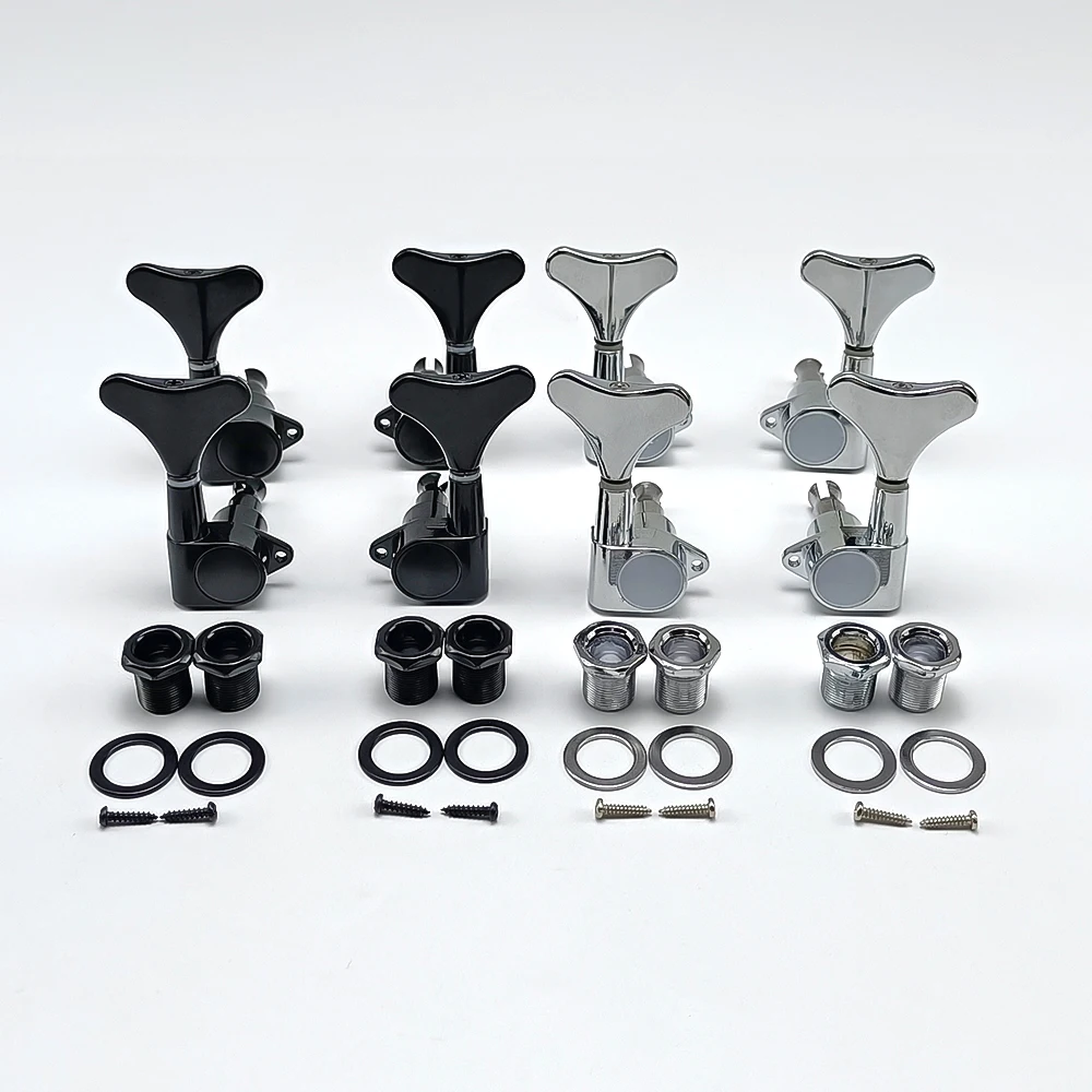 A Set 4 Pcs Fish tail Buttons Bass String Tuners Tuning Pegs keys Machine Heads For Electric Bass Guitar