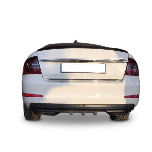 Dla Skoda Octavia tylny zderzak samochodowy dyfuzor czarny plastik ABS samochód stylizacji Spoiler deflektor Body Kit Splitter Lip Professional