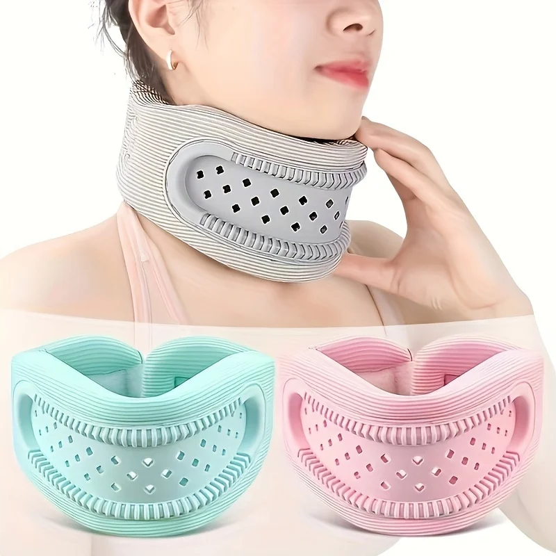 Breathable Silicone Neck Support Brace - Anti-Slouch Travel & Office Neck Collar For Men & Women