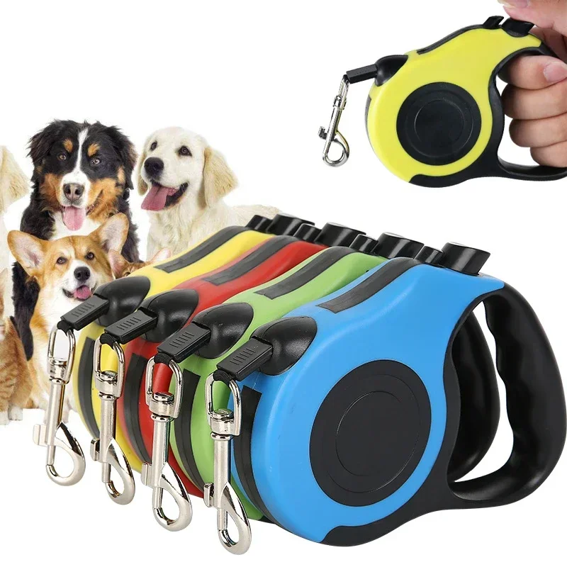 Laisse rétractable pour chien de 3M/5M, automatique et Flexible, corde de Traction pour chiot et chat, ceinture pour petits et moyens chiens, produits pour animaux de compagnie