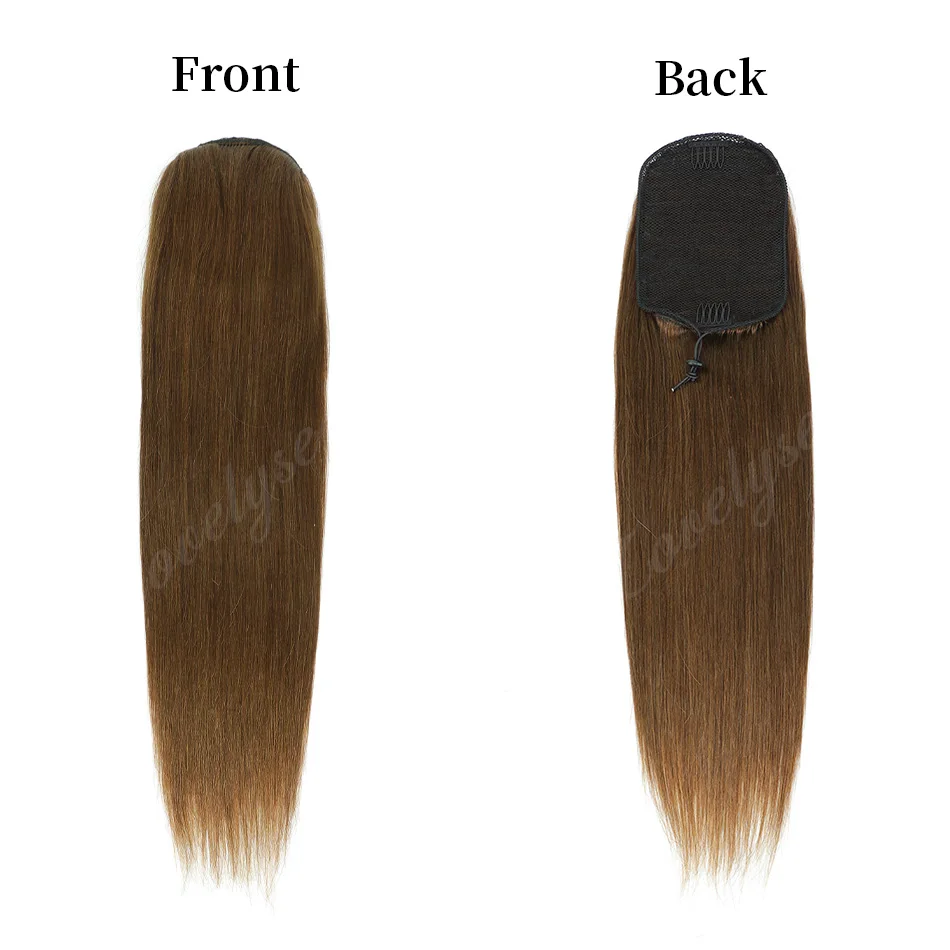 14-18Inch Short Drawstring Ponytail 100% Human Hair Extension With Clip In Straight Ponytail Brazilian Ponytail Hair Extension