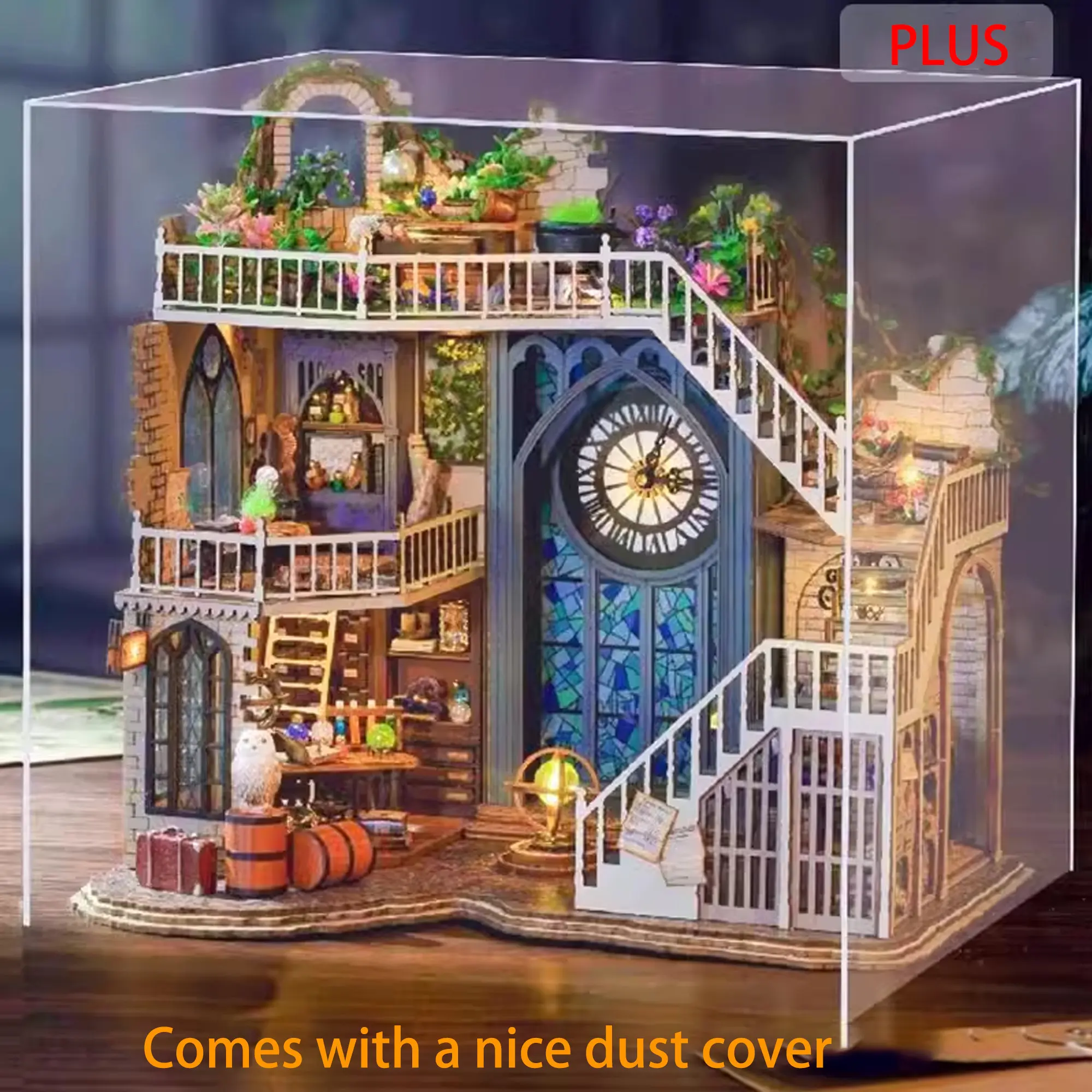 Enchanted Christmas Night Frenzy: Vintage DIY Magic House with Home Decoration Creative Ornaments