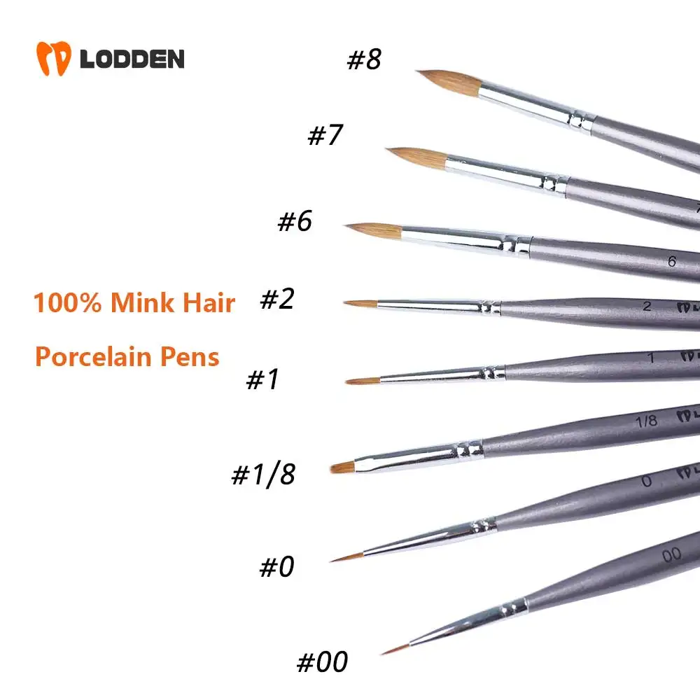 LODDEN 1PCS Inter-dental Porcelain Pens 100% Mink Hair Teeth whitening Tools Dental Shaping Plastic Glaze Ceramic Brush Pens