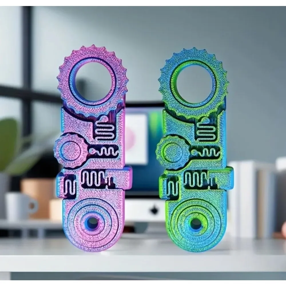 1/2 anneau de décompression pour les doigts, 360 °   Ornement de bureau rotatif avec son de clic, utilisé pour la libération émotionnelle