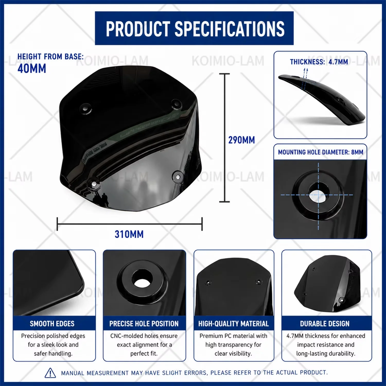 Passend für BMW S1000XR M1000XR 2024 - 2026 Motorrad Windschutzscheibe Windschild M1000 M 1000 XR 2025 – Detail 4