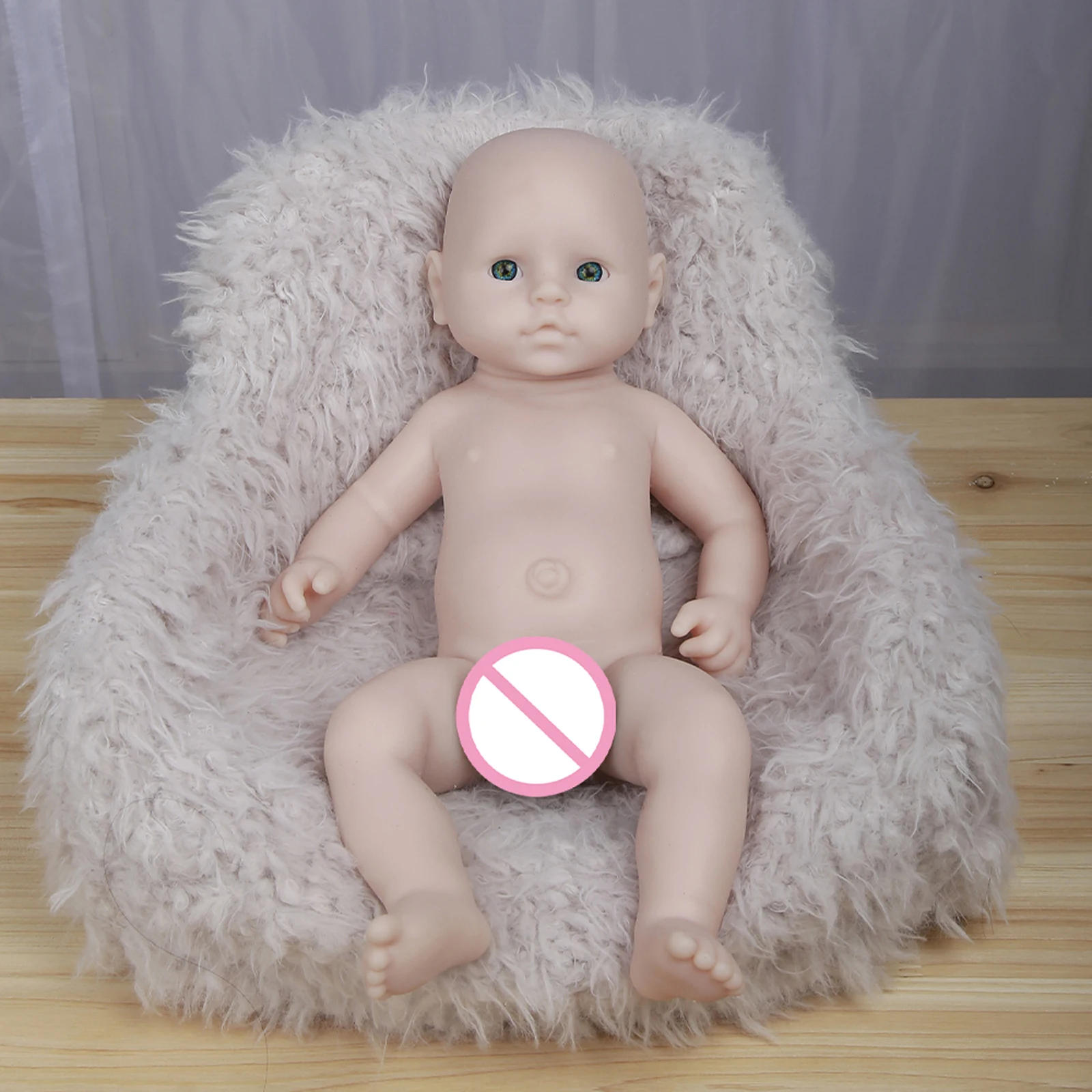 

Reborn doll baby girl white embryo no coloring DIY gift hand-painted gift full silicone human body model doll