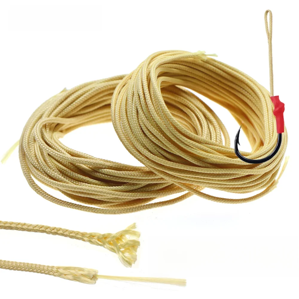 Ligne de pêche tressée en Kevlar, tissage de 8/16 brins, ligne d'assistance jaune pour la pêche en bateau, crochet de gabarits, leurre d'assistance, 150-300LB
