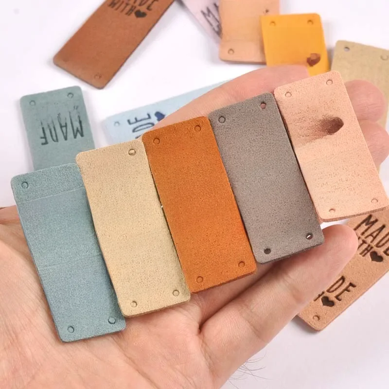 20 sztuk 2x5cm tkanina PU ręcznie tłoczone tagi DIY flaga etykieta na akcesoria do szycia odzieży cp3470 — zdjęcie 2