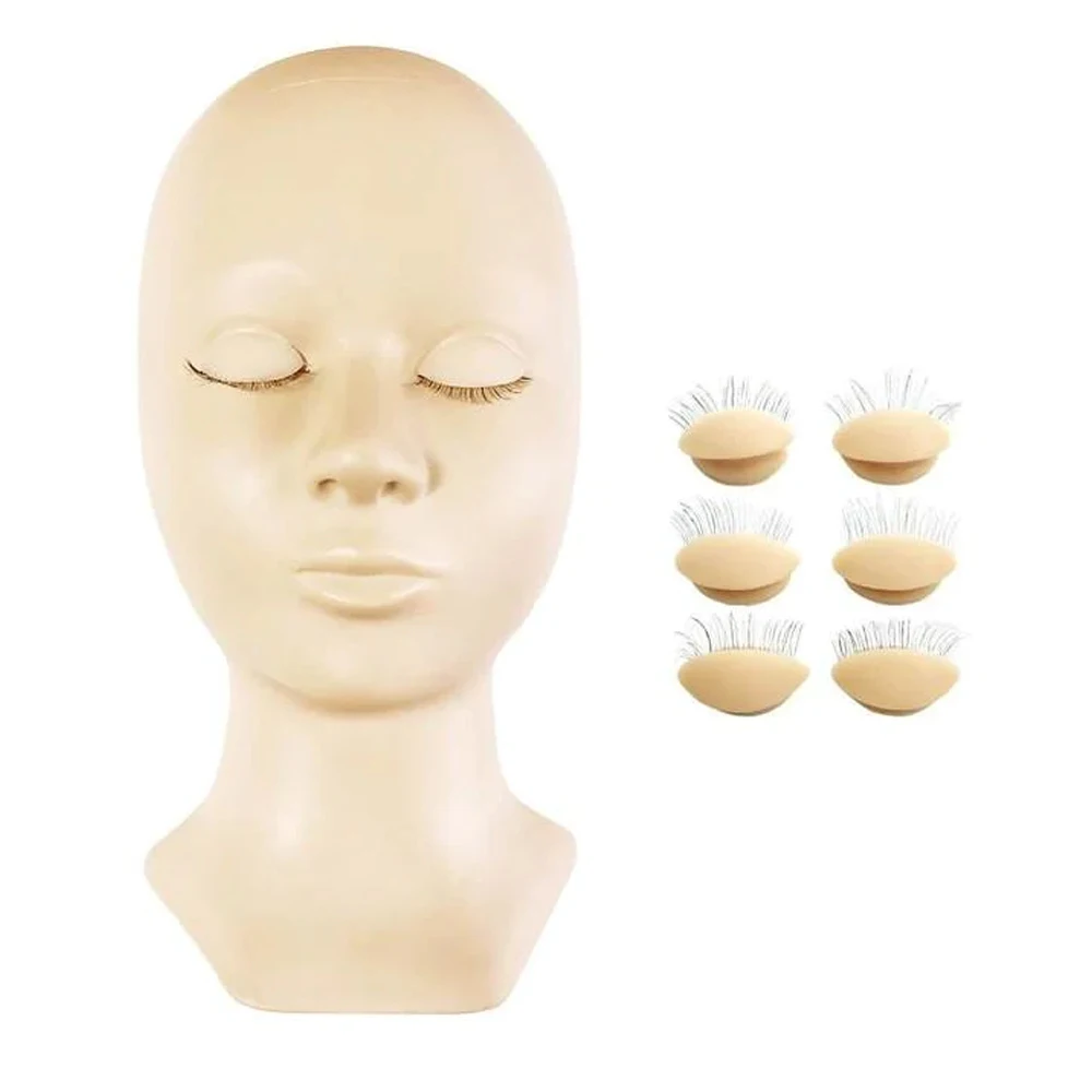 

Veyes Inc Eyelash Extensions Mannequin Head with Removable Eyelids Veyelash Practice Eyelids Training Washable Mannequin Head