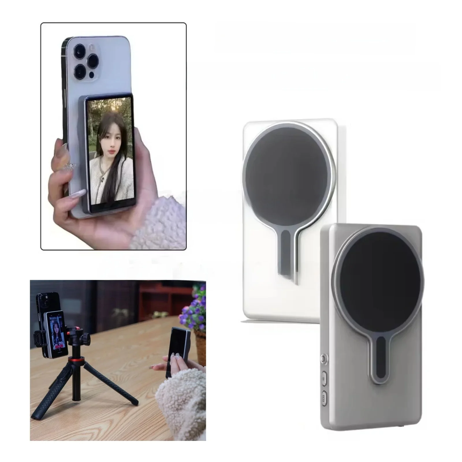Nieuwe magnetische telefoon Vlog Selfie Monitor Scherm voor telefoon achteruitrijcamera voor Selfie achteruitrijcamera Compatibel met iPhone Android - afbeelding 2